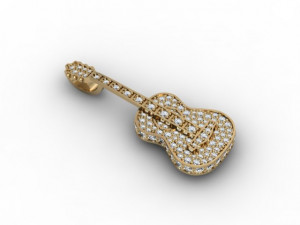 Guitar pendant with gems Model do druku 3D