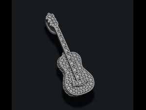 Guitar pendant with gems Model do druku 3D