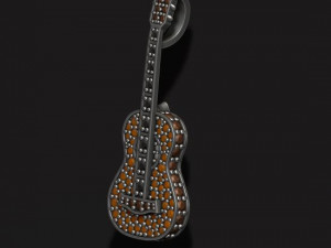 Guitar pendant with gems Model do druku 3D