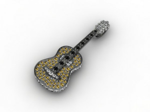 Guitar pendant with gems Model do druku 3D