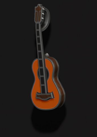 Guitar pendant with enamel Modelo de Impressão 3D .c4d .max .obj .3ds .fbx .stl .blend 