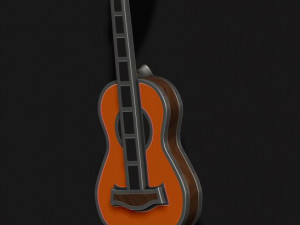 Guitar pendant with enamel 3D Print Model