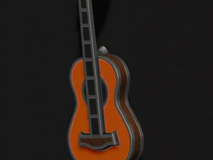 Pingente de guitarra com esmalte Modelo de Impressão 3D