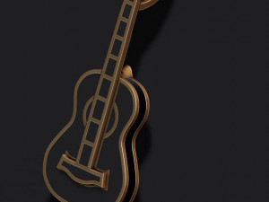 Guitar pendant with enamel Modelo de Impressão 3D