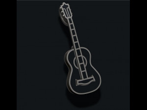 Guitar pendant with enamel Modelo de Impressão 3D
