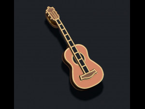 Guitar pendant with enamel Modelo de Impressão 3D