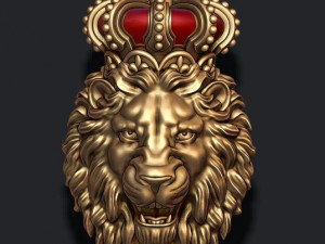 Lion pendant with crown new 3D Print Model