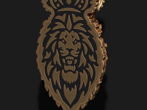 Lion pendant with crown new 3D-Druckmodell