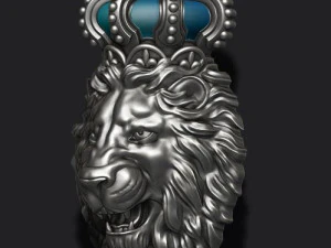 Lion pendant with crown new 3D Print Model
