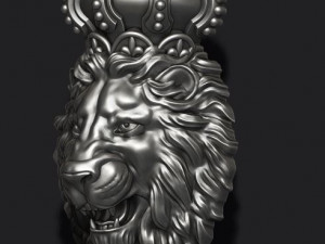Lion pendant with crown new 3D-Druckmodell