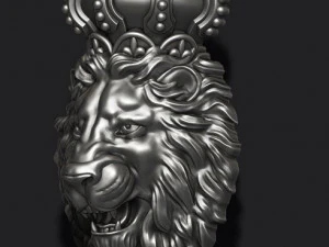 Lion pendant with crown new 3D Print Model