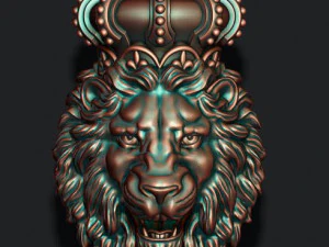 Lion pendant with crown new 3D Print Model