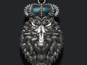 Lion pendant with crown new 3D-Druckmodell