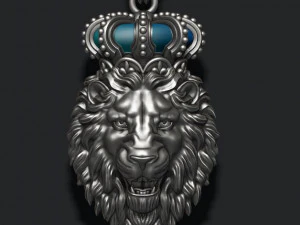 Lion pendant with crown new 3D Print Model