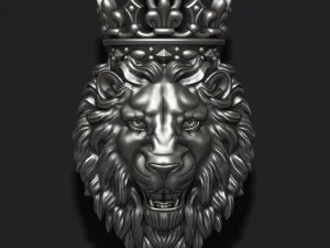 Lion pendant with crown v2 new 3D Print Model