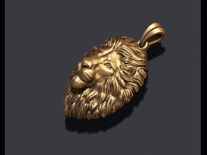 Lion pendant closed mouth 3D Print Model