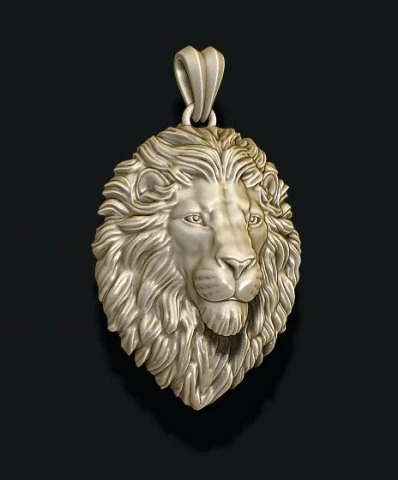 Lion pendant closed mouth 3D Print Model .c4d .max .obj .3ds .fbx .stl .blend 