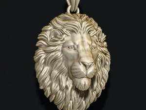 Aslan kolye ağzı kapalı 3D Baskı Modeli