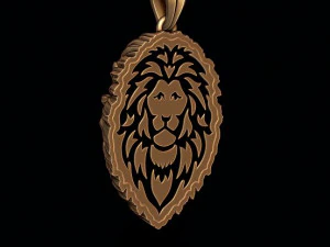 Lion pendant closed mouth 3D Print Model
