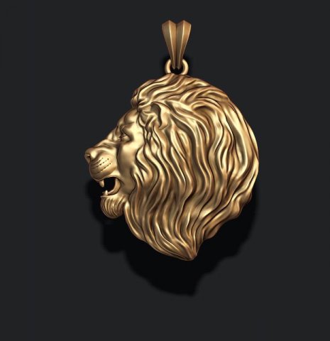 Lion pendant 3D 打印模型 .c4d .max .obj .3ds .fbx .stl .blend