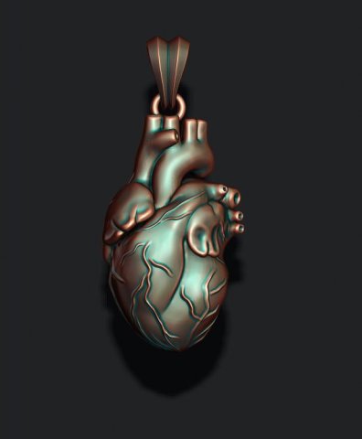 Heart pendant 3D Print Model .c4d .max .obj .3ds .fbx .stl .blend 