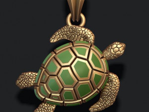 Turtle pendant with enamel 3D Print Model
