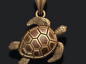 Turtle pendant with enamel 3D Print Model