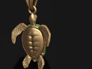 Turtle pendant with enamel 3D Print Model