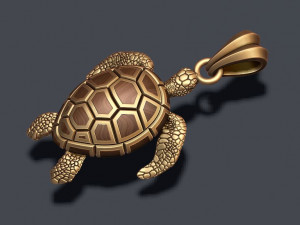 Turtle pendant with enamel 3D Print Model