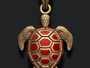 Turtle pendant with enamel Modelo de impresión 3D