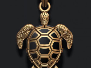 Turtle pendant with enamel 3D Print Model