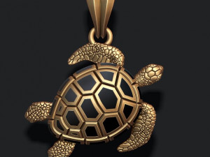 Turtle pendant with enamel 3D Print Model
