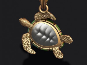 Turtle pendant with enamel 3D Print Model