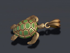 Turtle pendant with enamel 3D Print Model