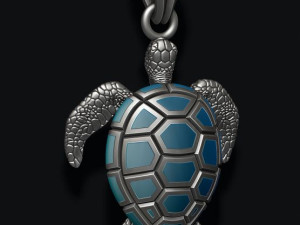 Turtle pendant with enamel 3D Print Model