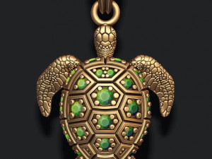 Turtle pendant with gems 3D Принт Модель