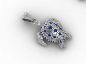 Turtle pendant with gems 3D Print Model