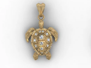 Turtle pendant with gems 3D Print Model
