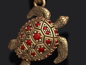 Turtle pendant with gems 3D Принт Модель
