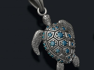 Turtle pendant with gems 3D Принт Модель