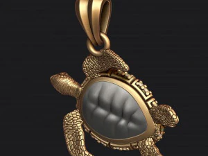 Turtle pendant with gems 3D Print Model