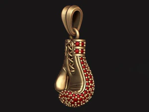 Boxing glove pendant with gems 3D Print Model