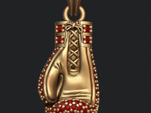 Boxing glove pendant with gems 3D Print Model
