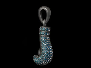 Boxing glove pendant with gems 3D Print Model