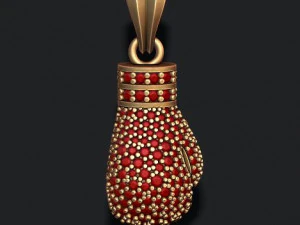 Boxing glove pendant with gems 3D Print Model