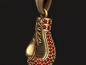 Boxing glove pendant with gems 3D Print Model