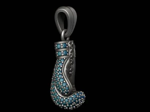Boxing glove pendant with gems 3D Print Model