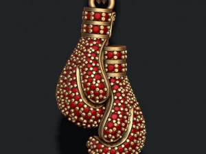 Boxing gloves pendant with gems 3D Print Model