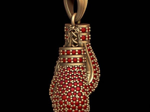 Boxing gloves pendant with gems 3D Print Model