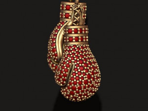 Boxing gloves pendant with gems 3D Print Model